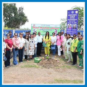 LPS Board and Inner Wheel Club of Rohtak Bloomingdale organized a tree plantation drive at the Sports Area premises on Jhajjar Road, during which 251 saplings were planted.